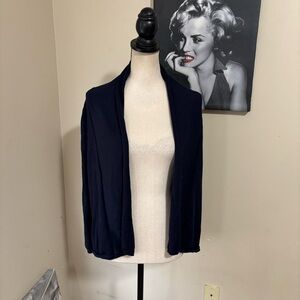 Zara Knit Navy Open-Front Sweater